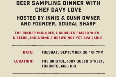 Beer Dinner: Innis & Gunn at The Bristol